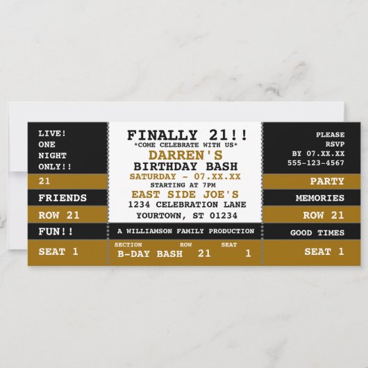 Invitation Billet concert du 21e anniversaire (Devant)