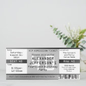 Invitation Billet concert noir et blanc Anniversaire (Debout devant)