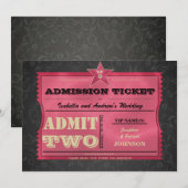 Invitation Billet d'admission au mariage (Devant / Derrière)