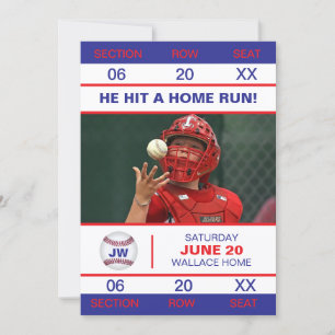 Invitation Billet d'admission de joueur de baseball diplômé