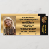 Invitation Billet d'admission de la mascarade VIP de (Devant / Derrière)