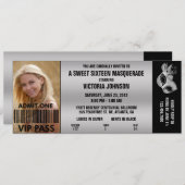 Invitation Billet d'admission de la mascarade VIP de sweet (Devant / Derrière)