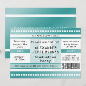 Invitation Billet d'admission du Lt Blue Graduation Party (Devant / Derrière)