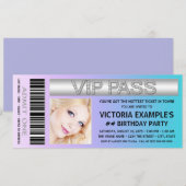 Invitation Billet d'admission Fête d'anniversaire (Devant / Derrière)