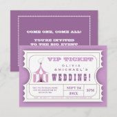 Invitation Billet d'admission personnalisé pour le mariage de (Devant / Derrière)