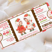 Invitation Billet d'anniversaire à la fraise Berry Sweet