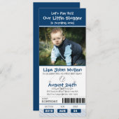 Invitation Billet d'anniversaire de baseball (Devant / Derrière)