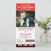 Invitation Billet d'anniversaire de baseball (Debout devant)