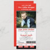 Invitation Billet d'anniversaire de baseball (Devant / Derrière)