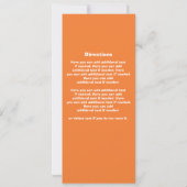 Invitation Billet d'anniversaire de baseball orange et noir (Dos)