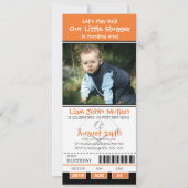 Invitation Billet d'anniversaire de baseball orange et noir (Devant)