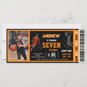 Invitation Billet d'anniversaire de basketball personnalisé a