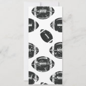 Invitation Billet d'anniversaire de football américain (Dos)