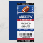Invitation Billet d'anniversaire de football américain person (Devant / Derrière)