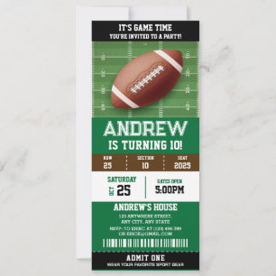 Invitation Billet d'anniversaire de football américain person