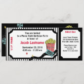 Invitation Billet d'anniversaire de la nuit du film (Devant / Derrière)