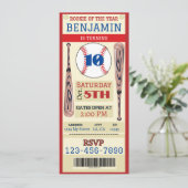 Invitation Billet d'anniversaire de l'événement de baseball (Debout devant)