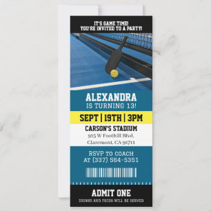 Invitation Billet d'anniversaire de Pickleball
