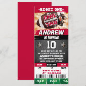 Invitation Billet d'anniversaire de rugby personnel pour garç (Devant / Derrière)