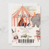 Invitation Billet d'anniversaire du cirque (Devant)