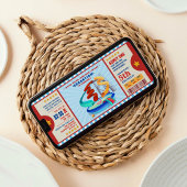 Invitation Billet d'anniversaire éditable Color Water Park