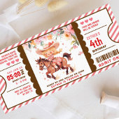 Invitation billet d'anniversaire fille wild west cogirl