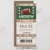 Invitation Billet d'anniversaire personnalisé à thème de foot (Devant / Derrière)