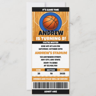 Invitation Billet d'anniversaire pour fan de basket-ball pers