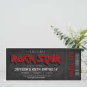 Invitation Billet d'anniversaire Rockstar (Debout devant)