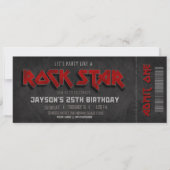 Invitation Billet d'anniversaire Rockstar (Devant)