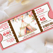 Invitation billet d'anniversaire rose