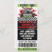 Invitation Billet d'anniversaire Zombie Monster (Devant)