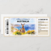 Invitation Billet d'avion du pass pour l'Australie modifiable (Devant / Derrière)