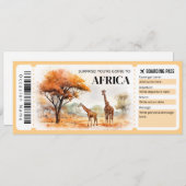 Invitation Billet d'avion Editable Africa Boarding Pass (Devant / Derrière)