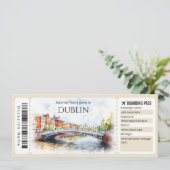 Invitation Billet d'avion éditable Dublin Boarding Pass (Debout devant)