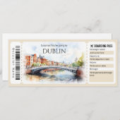 Invitation Billet d'avion éditable Dublin Boarding Pass (Devant / Derrière)