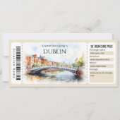 Invitation Billet d'avion éditable Dublin Boarding Pass (Devant)