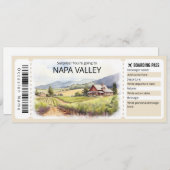 Invitation Billet d'avion Editable Napa Valley Plane, Califor (Devant / Derrière)