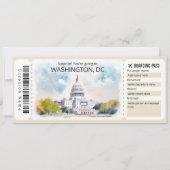 Invitation Billet d'avion Editable Washington DC Plane, Washi (Devant)