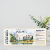 Invitation Billet d'avion Yosemite modifiable, Voyage Yosemit (Debout devant)