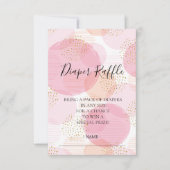 Invitation Billet de Baby shower à rabat à pois rose et or (Devant)