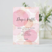 Invitation Billet de Baby shower à rabat à pois rose et or (Debout devant)