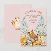 Invitation Billet de Baby shower à rabat pour filles de bois (Devant / Derrière)