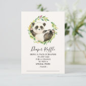 Invitation Billet de Baby shower de couches de  doux Panda (Debout devant)