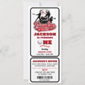 Invitation Billet de base-ball de la nouvelle année 1er anniv (Devant)