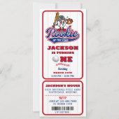 Invitation Billet de base-ball de la nouvelle année 1er anniv (Devant)