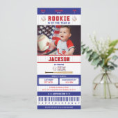 Invitation Billet de baseball 1er anniversaire de la recrue d (Debout devant)