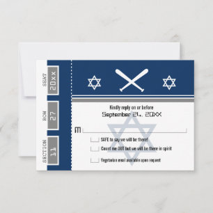 Invitation Billet de baseball Bar Mitzvah RSVP