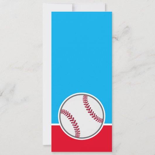 Invitation Billet de baseball bleu rouge Couples Baby shower (Dos)