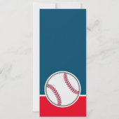 Invitation Billet de baseball bleu rouge Couples Baby shower  (Dos)